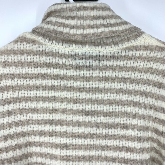 Striped Cream and White Turtleneck Sweater - Picture 9 of 11